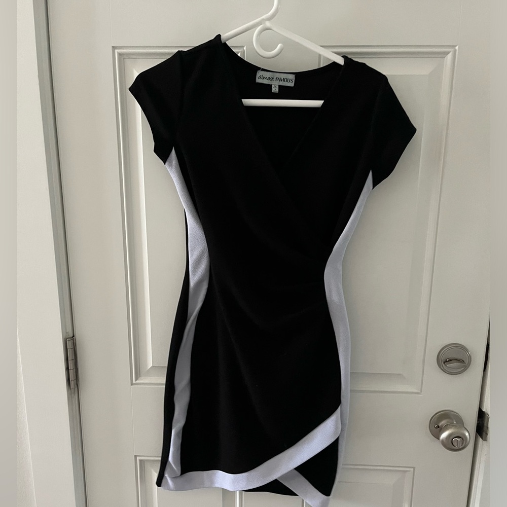 Black and white cocktail dress